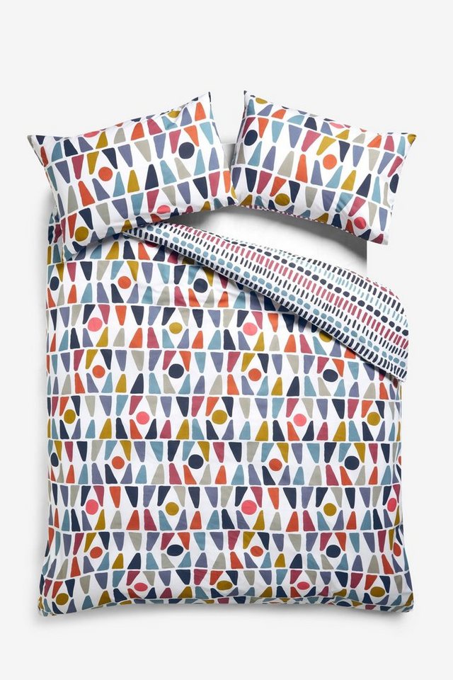 Bett-Set, Wendebare Bettgarnitur mit geometrischem Muster, Next, Bezug: Baumwolle, Polyester (recycelt) von Next