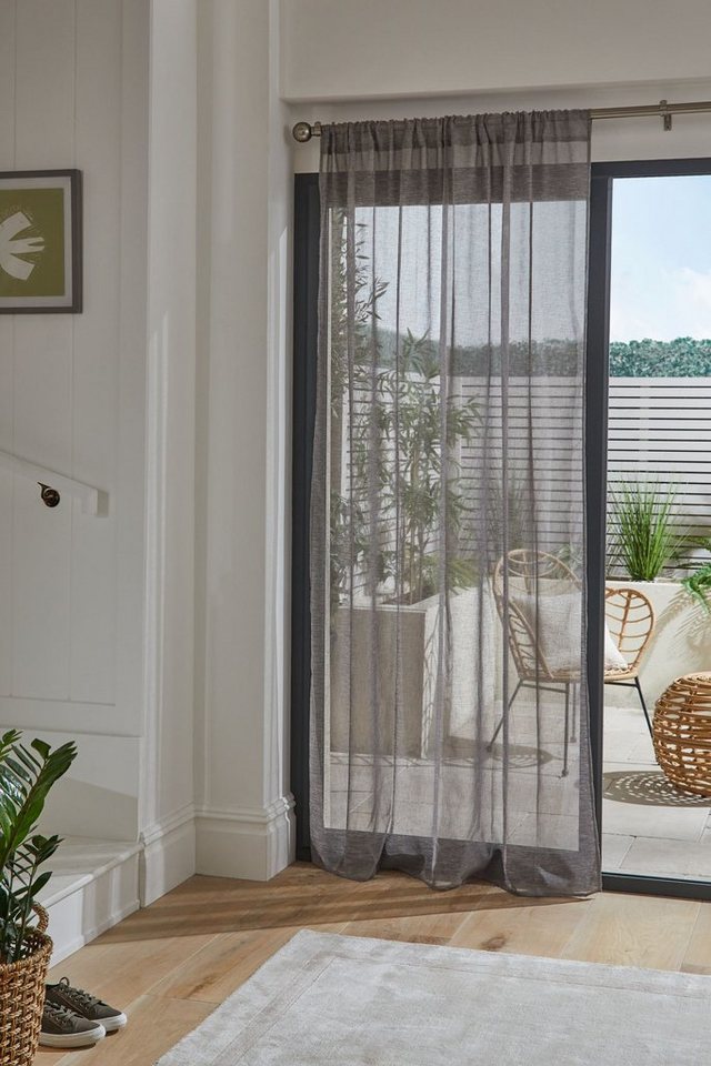 Next Gardine Transparente Voile-Schlaufenvorhänge Leinenoptik, (1 St) von Next