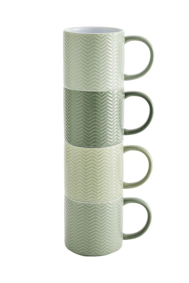Next Becher Strukturierte Stapelbecher, 4er-Set, Steingut Next Becher Strukturierte Stapelbecher, 4er-Set, Steingut von Next