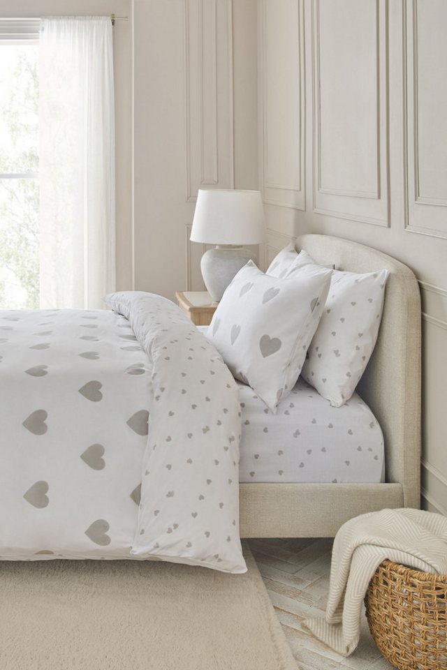 Next Bett-Set Wendbarer Bettbezug und Kissenbezug mit Herzmotiv, Bezug: Polyester (recycelt), Baumwolle von Next