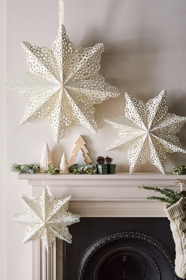 Next Dekoobjekt Set aus 3 Papier-Schneeflocken, Weihnachtsdeko Next Dekoobjekt Set aus 3 Papier-Schneeflocken, Weihnachtsdeko von Next