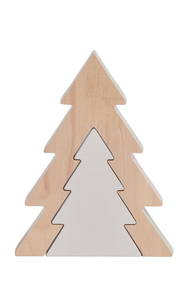Next Dekoobjekt Set mit 2 stapelbaren Weihnachtsbäumen aus Holz von Next