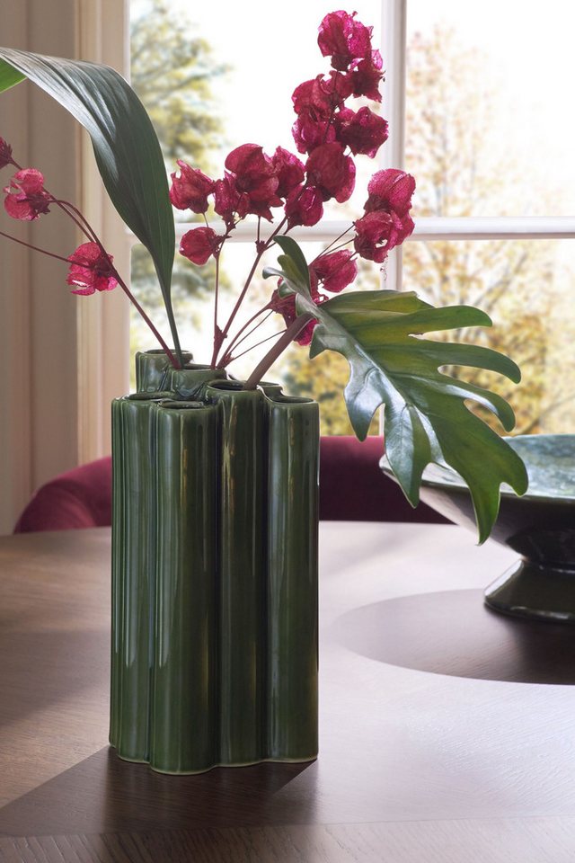 Next Dekovase Röhrenförmige Keramikvase mit reaktiver Glasur von Next