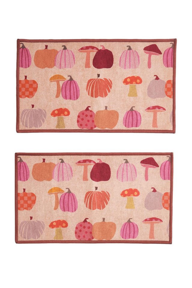 Next Fußmatte Waschbare Türmatten im 2er-Set, Kürbis Next Fußmatte Waschbare Türmatten im 2er-Set, Kürbis von Next