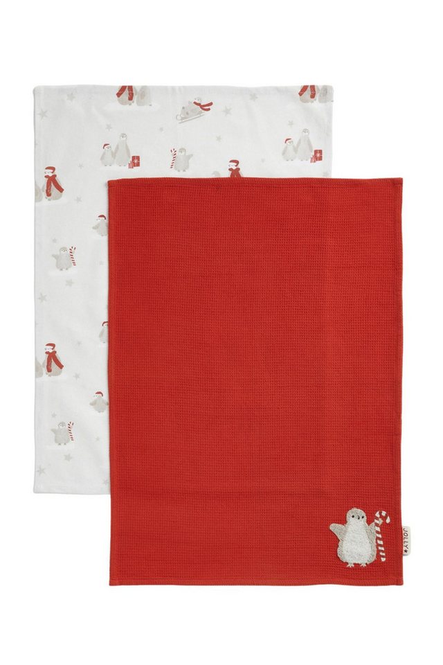 Next Geschirrtuch Geschirrtücher, Weihnachtspinguine, 2er-Set, (2-tlg) von Next