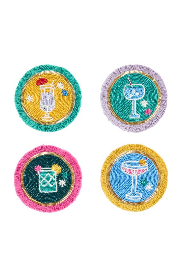 Next Getränkeuntersetzer Cocktail-Untersetzer mit Perlen, 4er-Set, 1-tlg. von Next