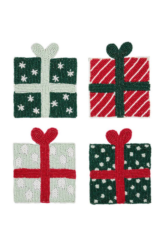 Next Getränkeuntersetzer Weihnachtliche Untersetzer mit Perlen, 4er-Set, 1-tlg. von Next