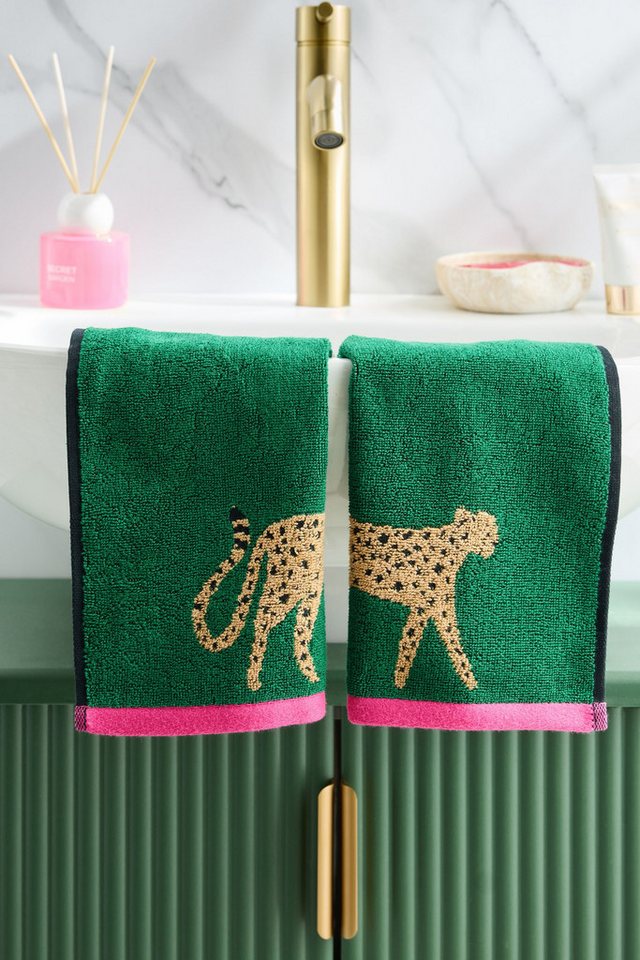 Next Handtuch 2er-Set Waschlappen aus 100 % Baumwolle, Gepard, (2-St) von Next