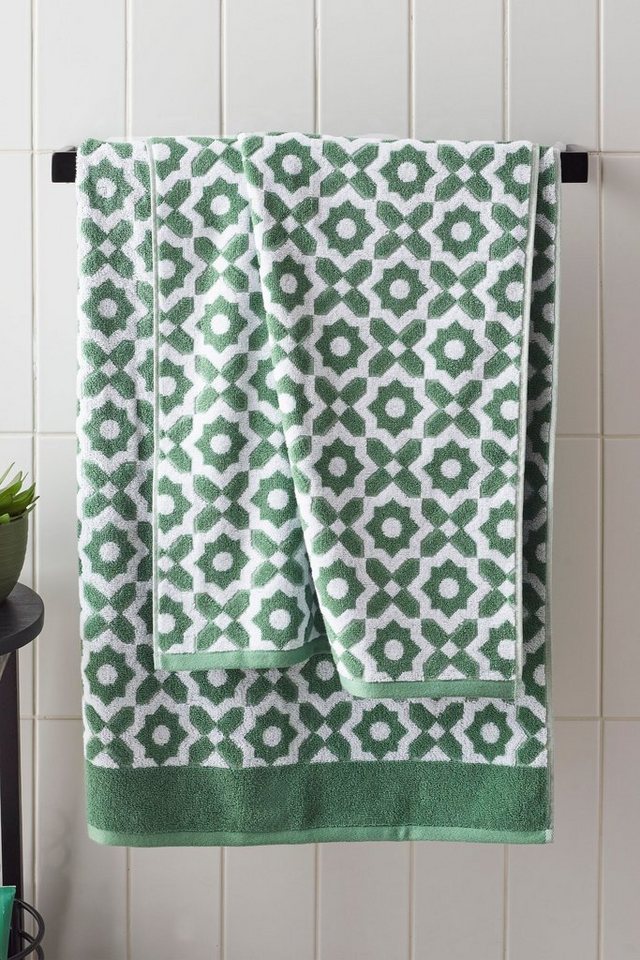 Next Handtuch Handtuch mit geometrischem Kachelmuster, (1-St) von Next