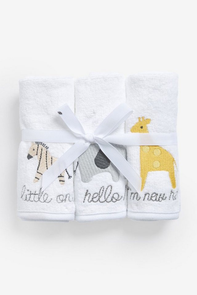 Next Handtücher Safari Waschlappen aus Baumwolle im 3er-Pack, (3-St) von Next