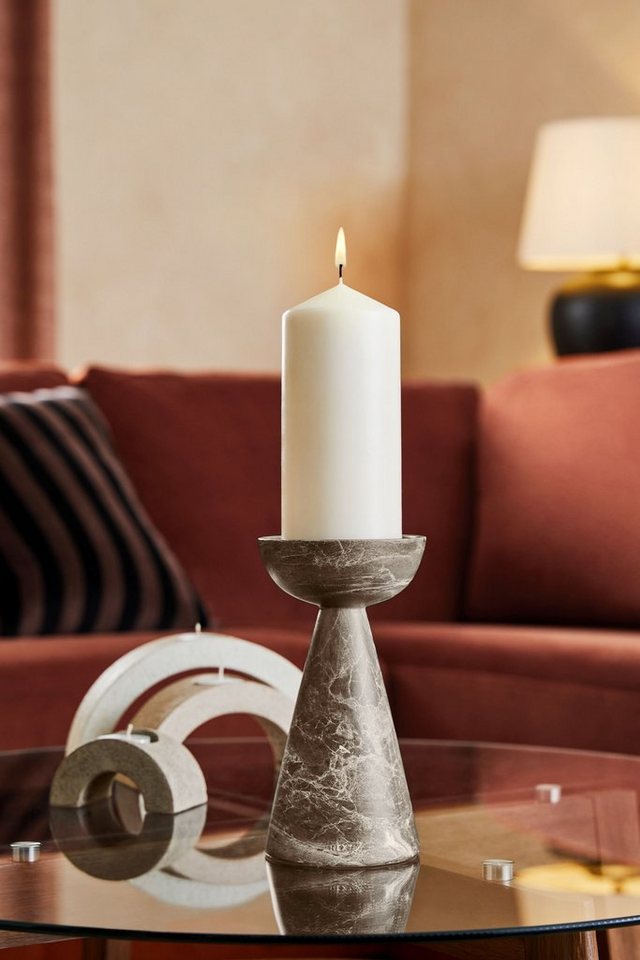Next Kerzenhalter Kerzenständer für Stumpenkerzen mit Marmoreffekt von Next