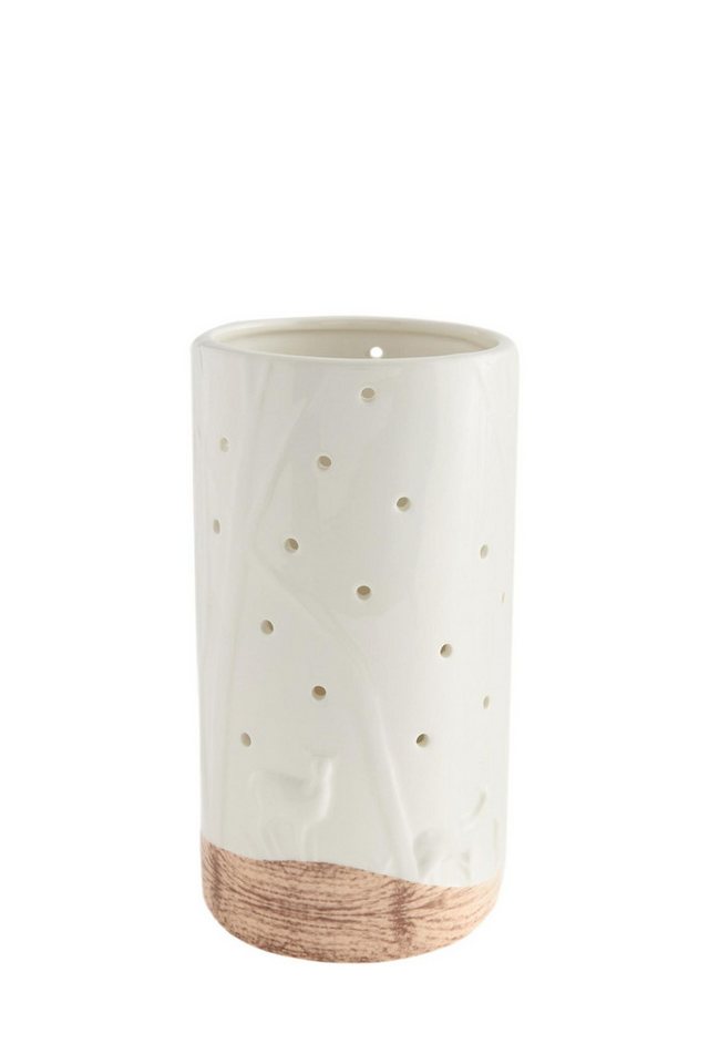 Next Kerzenhalter Windlicht aus Keramik mit Walddesign von Next