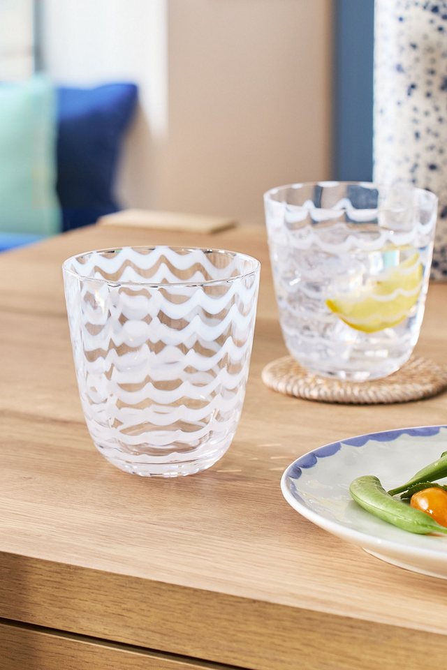 Next Tumbler-Glas Kannelierte gestreifte Trinkgläser im 2er-Set, Glas von Next