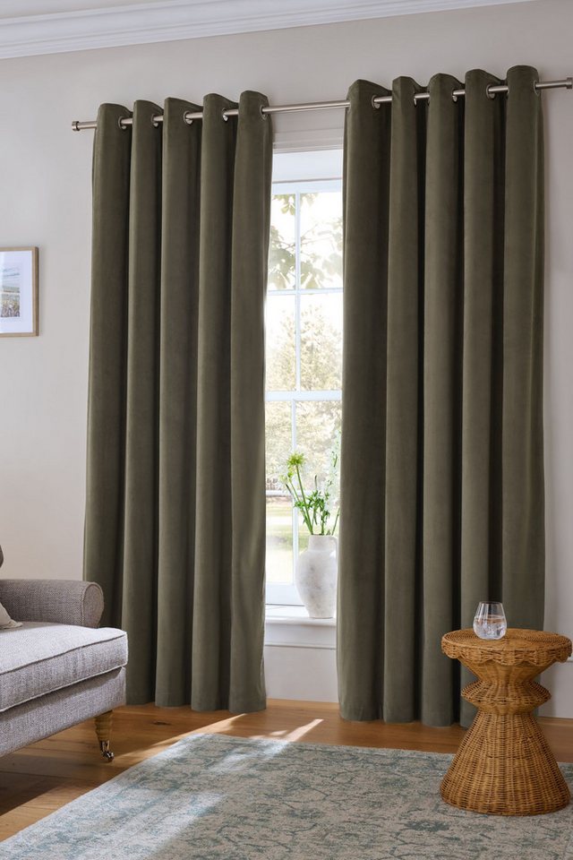 Next Verdunkelungsvorhang Ösenvorhänge aus Mattsamt - Verdunklung/Thermo (2 St) von Next