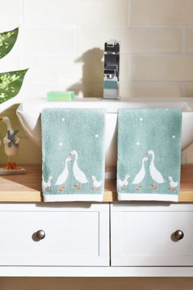 Next Waschlappen Gesichtswaschlappen Gänse 2er-Set, (2-St) von Next