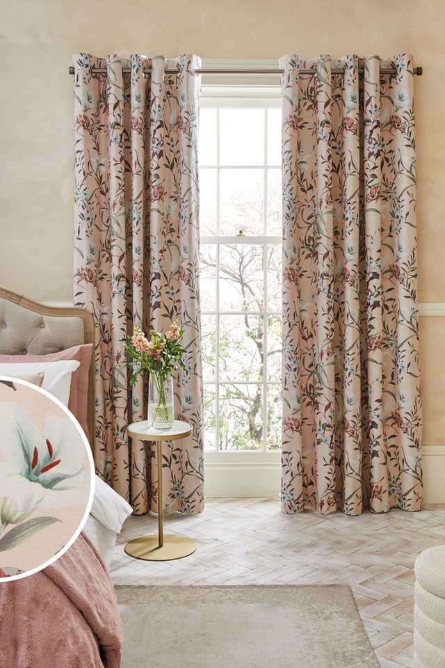 Next Verdunkelungsvorhang Blickdichte Thermo-Vorhänge mit Ösen, Blumenmuster, (2 St) von Next