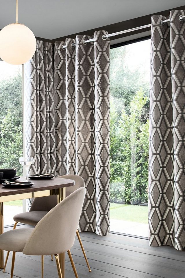 Next Vorhang Collection Luxe Kissen aus Samt mit Geomuster, (2 St) von Next
