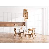 Moderner Holzleuchter Für Foyer Und Schickes Treppenhaus | Handgefertigte Moderne Lampe Vabi-Sabi Beleuchtung Verschmutzung von NextLevelStudio