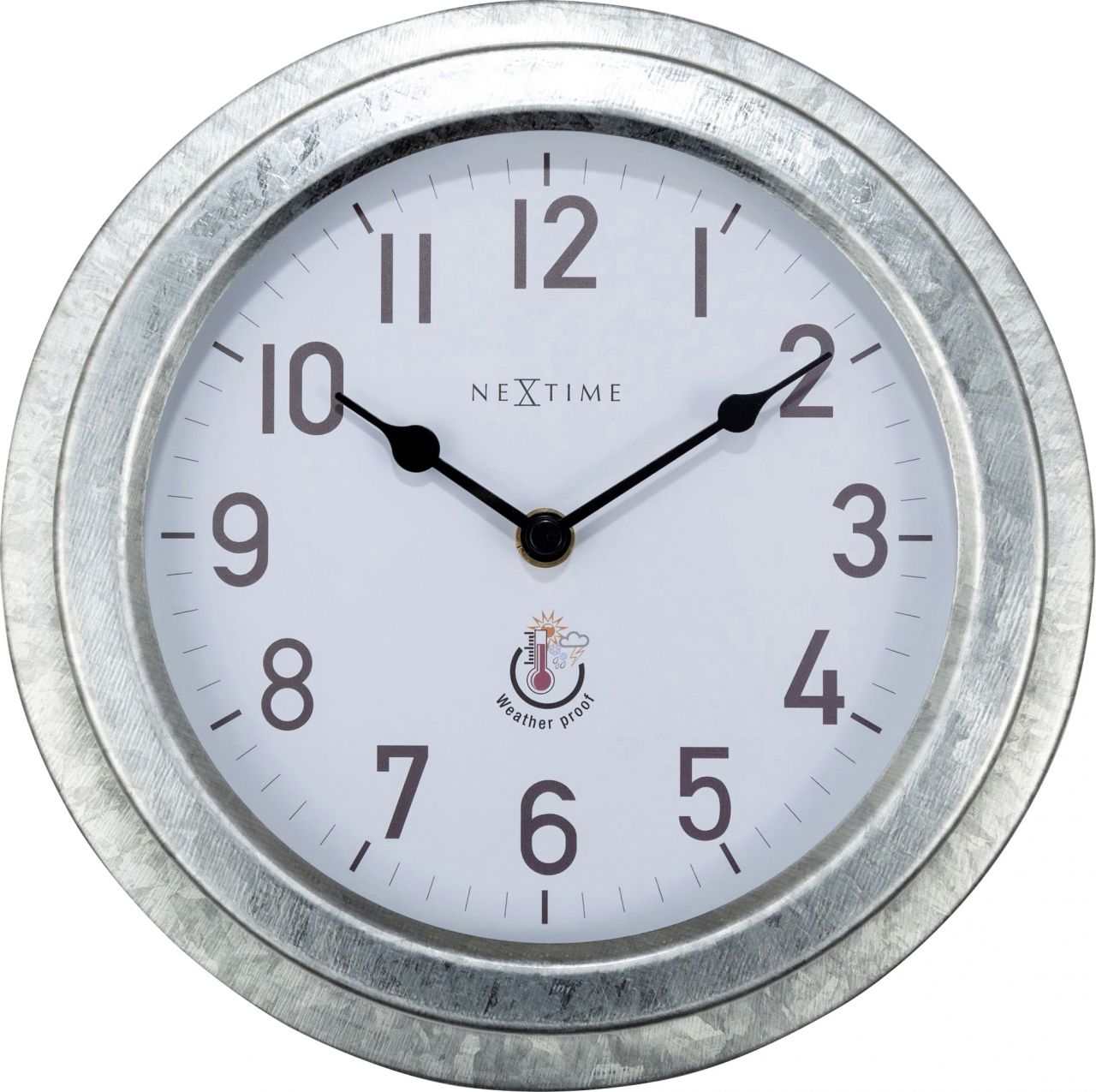 Nextime Außenwanduhr Poppy Ø 22 cm silber von Nextime