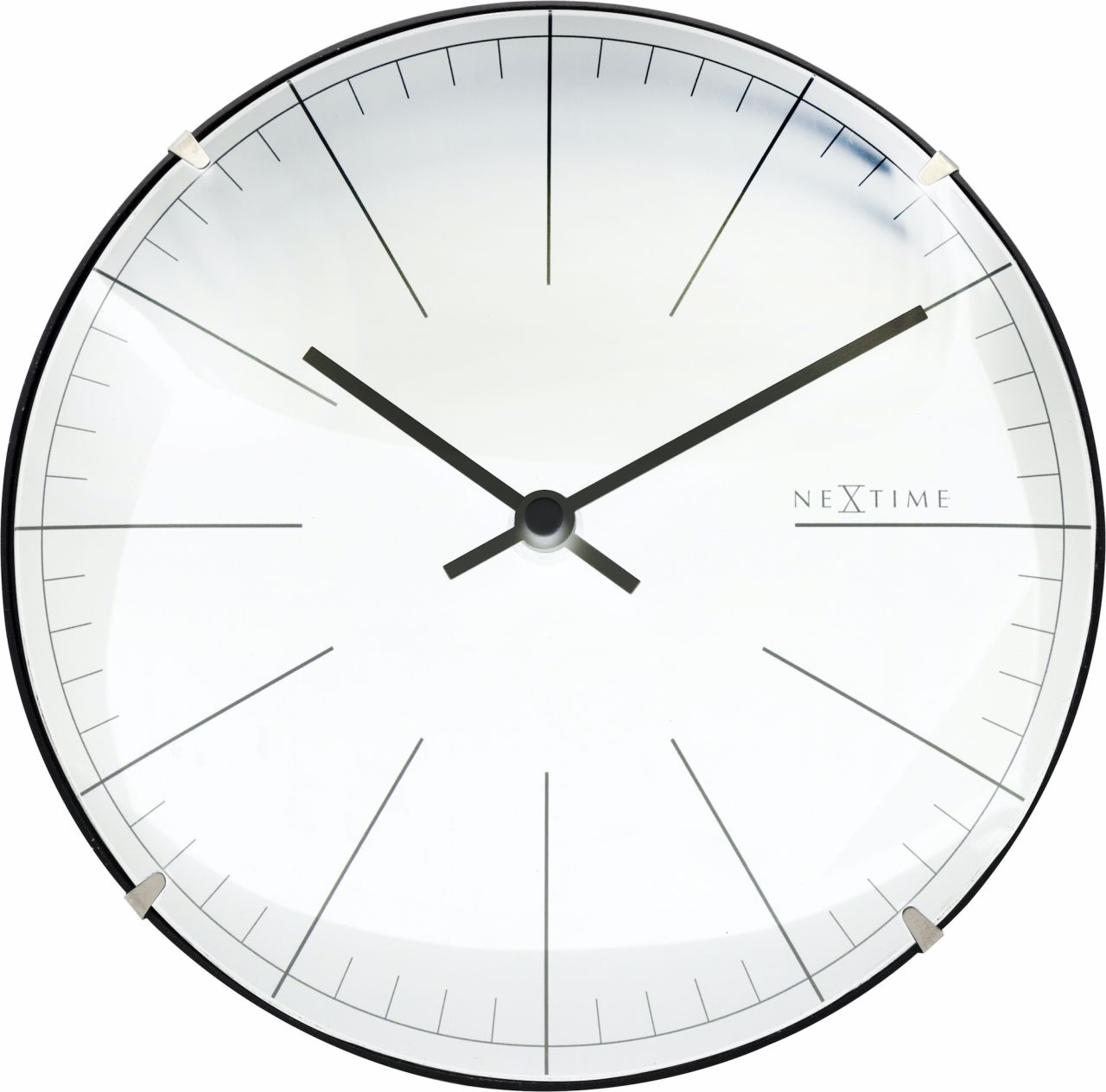 Nextime Tisch- Wanduhr Big Stripe Mini Dome Ø 20 cm weiß von Nextime