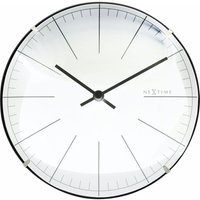 Tisch- Wanduhr Big Stripe Mini Dome ø 20 cm weiß Wanduhr - Nextime von Nextime