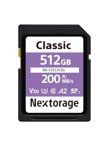 Nextorage SD Karte 512GB UHS-I SDXC, japanische speicherkarte datenspeicher SD Card, Kamera Zubehör für Nikon/Canon/Sony/Fujifilm, F2CL NX-F2CL512G von Nextorage