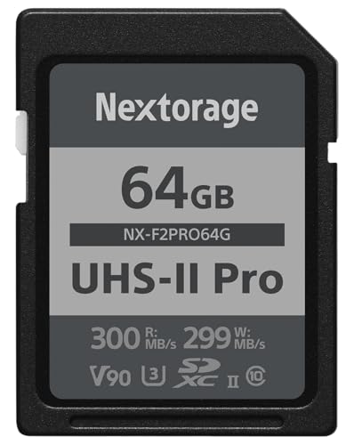 Nextorage SD Karte 64GB UHS-II SDXC, japanische speicherkarte datenspeicher SD Card, Kamera Zubehör für Nikon/Canon/Sony/Fujifilm/Nintendo Switch, F2PRO NX-F2PRO64G von Nextorage