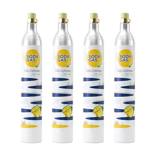 co2 zylinder for soda maker, 4 * 60L Kapazität, Aluminium-Gehäuse mit Sicherheitsventil, Universal-Kompatibel (1) von Nextwhip