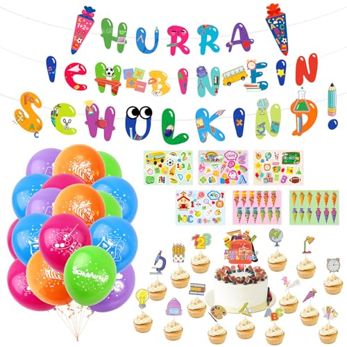 Nexum Einschulung Deko Junge Mädchen 2025 Set Schulkind Girlande Einschulung Aufkleber Banner Wimpel Kuchen Deko Schulanfang Dekoration Schulkind Tortendeko Nexum Einschulung Deko Junge Mädchen 2025 Set Schulkind Girlande Einschulung Aufkleber Banner Wimpel Kuchen Deko Schulanfang Dekoration Schulkind Tortendeko von Nexum