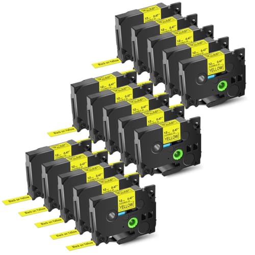 NexusDrive 15x 12 mm Flexible ID-Laminated Labels Band kompatibel mit Tze-FX631 Schwarz auf gelben Etiketten für PT-1010 Drucker Universal Fit Drittanbieter Ersatz NexusDrive 15x 12 mm Flexible ID-Laminated Labels Band kompatibel mit Tze-FX631 Schwarz auf gelben Etiketten für PT-1010 Drucker Universal Fit Drittanbieter Ersatz von NexusDrive