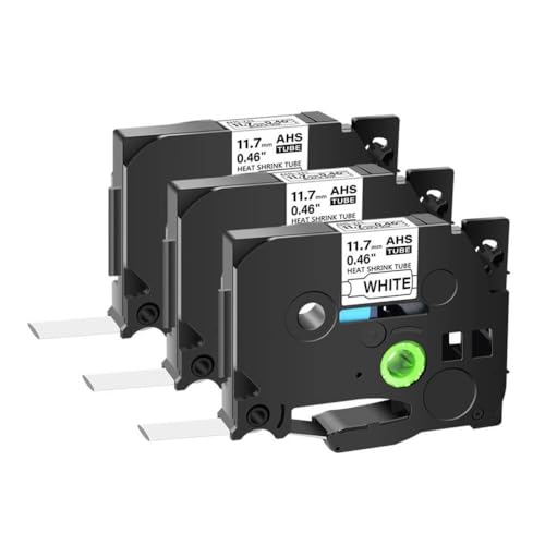 NexusDrive 3-10pcs Universal Fit Wärmeschrinkrohre kompatibel mit HSE-211 HS-221 HS-231 HS-631 Schwarz auf dem weißen/gelben Industrie-Etikett für den Ersatz für Aftermarket(3PK Black on White) von NexusDrive