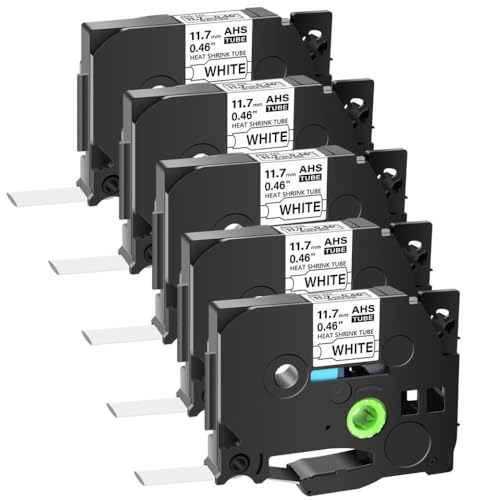 NexusDrive 3-10pcs Universal Fit Wärmeschrinkrohre kompatibel mit HSE-211 HS-221 HS-231 HS-631 Schwarz auf dem weißen/gelben Industrie-Etikett für den Ersatz für Aftermarket(5PK Black on White) von NexusDrive