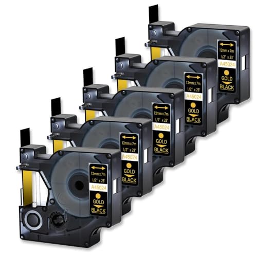 NexusDrive Cruxer 5pk Universal Fit auf schwarzes Etikettband kompatibel mit D1 45024 12mm Standardbandetiketten für LabelPoint 100 350 Label Drucker Aftermarket Ersatz NexusDrive Cruxer 5pk Universal Fit auf schwarzes Etikettband kompatibel mit D1 45024 12mm Standardbandetiketten für LabelPoint 100 350 Label Drucker Aftermarket Ersatz von NexusDrive