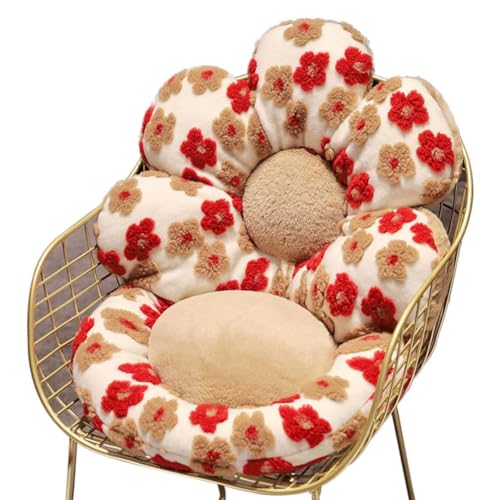 Sitzkissen in Blumenform, 50 x 50 x 10 cm, Plüsch-Hasenfell und 3D-PP-Baumwolle, niedliches, bequemes Stuhlkissen für Büro/Gaming/Sofa, hautfreundliches, dickes Kissen für Schreibtisch, Esszimmer und Sitzkissen in Blumenform, 50 x 50 x 10 cm, Plüsch-Hasenfell und 3D-PP-Baumwolle, niedliches, bequemes Stuhlkissen für Büro/Gaming/Sofa, hautfreundliches, dickes Kissen für Schreibtisch, Esszimmer und von NexusGlow