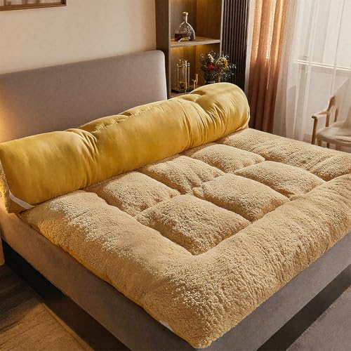 NexusGoods Japanische Futon-Matratze Faltbare 8cm Dick - Dickes Matratze Für Gäste, Tatami & Single/Double/King Size (Camel,180x200cm) von NexusGoods