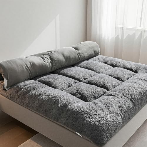 NexusGoods Japanische Futon-Matratze Faltbare 8cm Dick - Dickes Matratze Für Gäste, Tatami & Single/Double/King Size (Grau,200x220cm) von NexusGoods