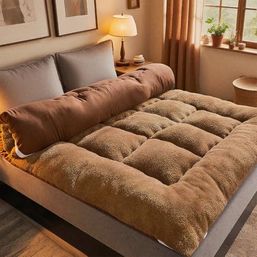 NexusGoods Japanische Futon-Matratze Faltbare 8cm Dick - Dickes Matratze Für Gäste, Tatami & Single/Double/King Size (Taupe,200x220cm) von NexusGoods