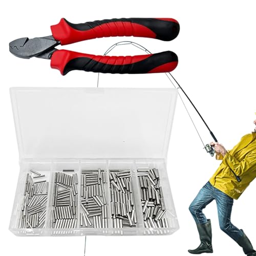 Angeln Crimp-Set, Crimpzange Angeln | Angel-Crimpzange aus Hartstahl | Zange zum Angelnn, Crimp-Loop-Hülsen-Set, Hand-Crimper-Werkzeuge, robuster, rutschfester Griff für manuelle Crimper Angeln Crimp-Set, Crimpzange Angeln | Angel-Crimpzange aus Hartstahl | Zange zum Angelnn, Crimp-Loop-Hülsen-Set, Hand-Crimper-Werkzeuge, robuster, rutschfester Griff für manuelle Crimper von Nexusectar