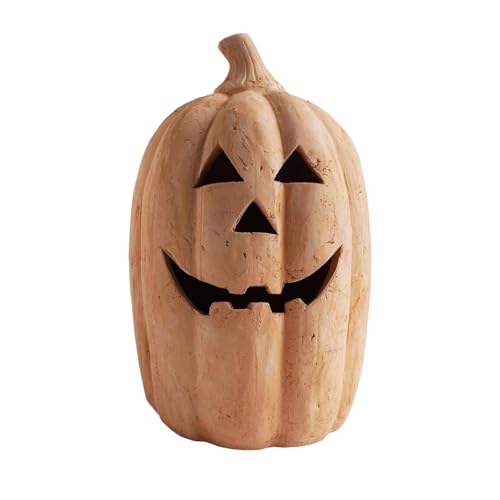 Fröhlicher Dekokürbis Kürbislaterne, Leuchtender Kürbis - 'Lantern Mit Licht,Niedliche Flammlose Lampe Für Nachtliche Gartendekoration Hausrasen Outdoor Party Haustür Eingangsbereich Innen von Nexusectar