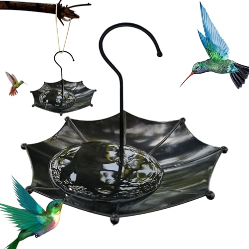Nexusectar Dekorative Vogel Futterstationen | Vogel Futtertablett | Mit Aufhängung Schirmform Wasserplatte Für Balkon Garten Terrassengeländer Outdoor von Nexusectar