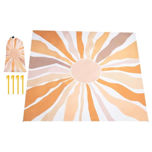 Nexusectar Große Stranddecke | Sonnenschutz Outdoor Picknickdecke XXL Sandabweisend,Tragbar Schnelltrocknend Campingzubehör Wasserdicht Für Garten & Familie Erwachsene von Nexusectar