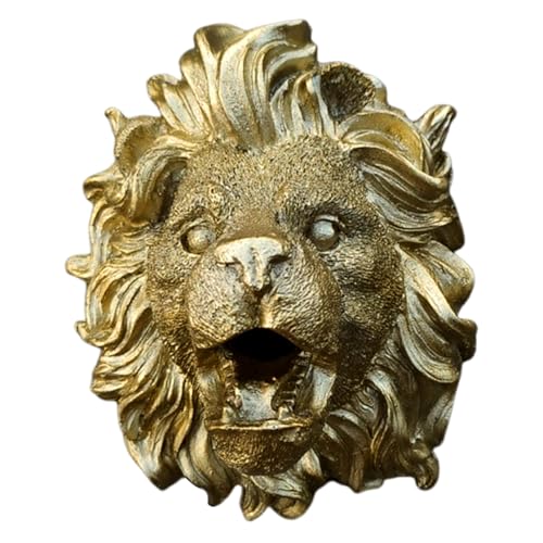 Nexusectar Springbrunnen für Teiche, Teichspucker | Springbrunnensprüher mit Löwengoldbesatz | Wasserbrunnen-Ornamente aus Naturharz, Wassergarten- und Teichdekoration, Sprinkler, Wandkunst für den von Nexusectar