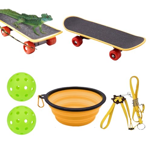 Nexusectar Tortoise Geschirr | Schildkröten Skateboard Set Bereicherungsspielzeug | Zubehör Für Aquatische Hamster Bartagame | Täglicher Einsatz Drinnen Und Draußen von Nexusectar
