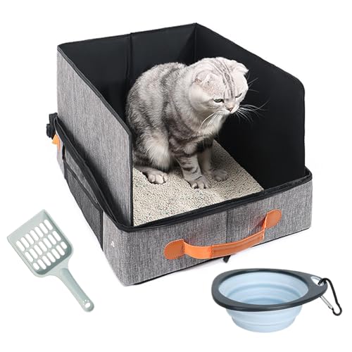 Nexusectar Tragbare Katzentoilette - Faltbare Katzentoilette,Wasserdicht Mit Deckel Und Tragegriff Leckgeschützt Leicht Zu Transportieren Faltbar Für Auto Flugzeug Und Road Trip | Für Hotel Auto von Nexusectar