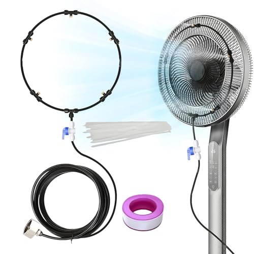 Nexusectar Ventilator Sprühkühler Set - Ventilator Verdunstungskits zur Kühlung im Freien,8 Meter Schlauch Mehrfachdüse Wassersprüher Für Zelt Garten Hundezwinger Balkon Grillbereich Nexusectar Ventilator Sprühkühler Set - Ventilator Verdunstungskits zur Kühlung im Freien,8 Meter Schlauch Mehrfachdüse Wassersprüher Für Zelt Garten Hundezwinger Balkon Grillbereich von Nexusectar