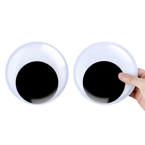 Neyauo 2 Stück Groß Wackelaugen, Selbstklebend Kulleraugen, 15 cm Große Klebrige Googly Eyes, Selbstklebende Augen Aufkleber für Halloween Weihnachten DIY Handwerk von Neyauo