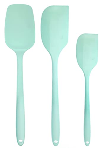 Teigschaber silikon Spatel Silikon Küche Spatula Silicone Set Hitzebeständig Antihaft Silikon Löffel für Kochen und Backen (3 Stück, Aqua Sky) von Neylokfen