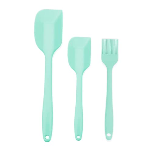 Teigschaber silikon Spatel Silikon Küche Spatula Silicone Set Hitzebeständig Antihaft Silikon Löffel für Kochen und Backen (3 Stück, Aqua Sky A) von Neylokfen