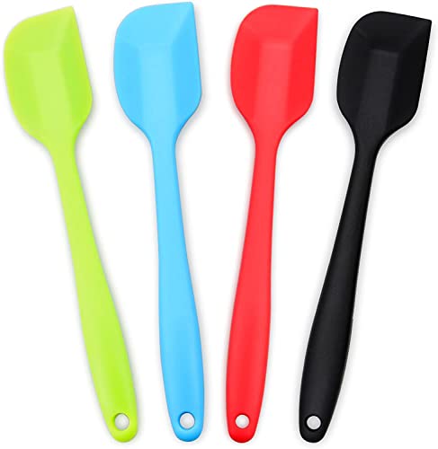 Teigschaber silikon Spatel Silikon Küche Spatula Silicone Set Hitzebeständig Antihaft Silikon Löffel für Kochen und Backen (4 Stück, Aqua Sky) von Neylokfen