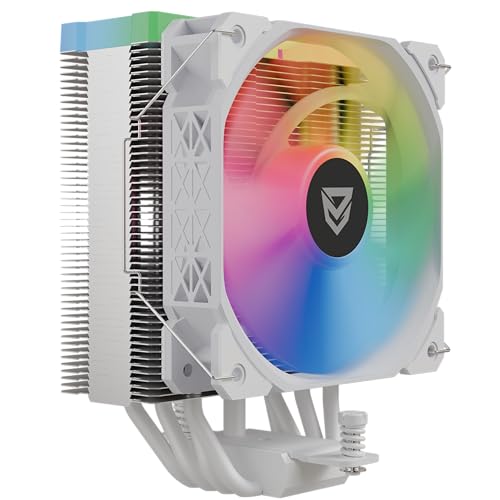 Nfortec Centaurus X2 CPU-Luftkühler, 4 Rohre mit 120 mm, ARGB-Beleuchtungstechnologie, Lüfter mit PWM-Steuerung, INTEL- und AMD-Sockel, Weiß von Nfortec